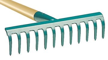 Ahşap Saplı 12-14-16 Dişli Tırmık 12 Dişli 30 CM Sap 140 Cm
