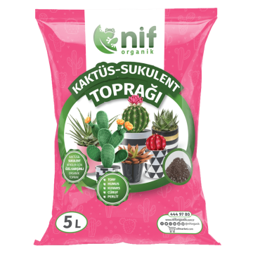 Organik Özel Karışım Kaktüs Sukulent Toprağı 5 Lt