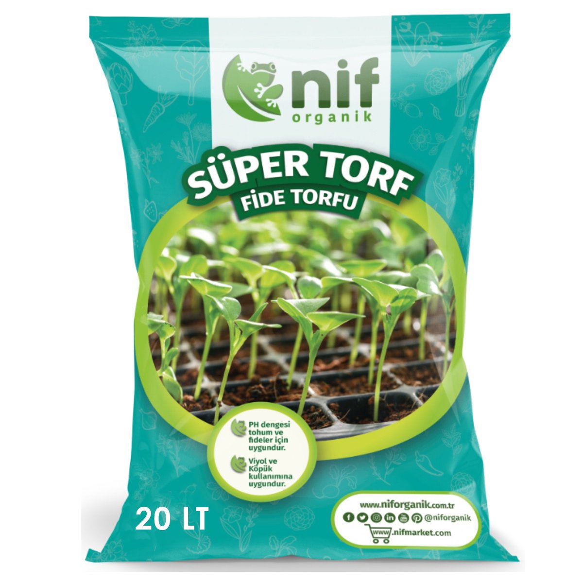 Nif Organik Süper Bitki Yetiştirme Torfu 20 Litre