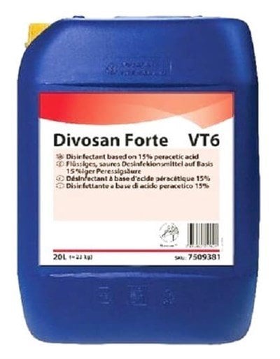 Divosan Forte VT6 - %15 Parasetik asit içerikli güçlü dezenfektan 20 LT.